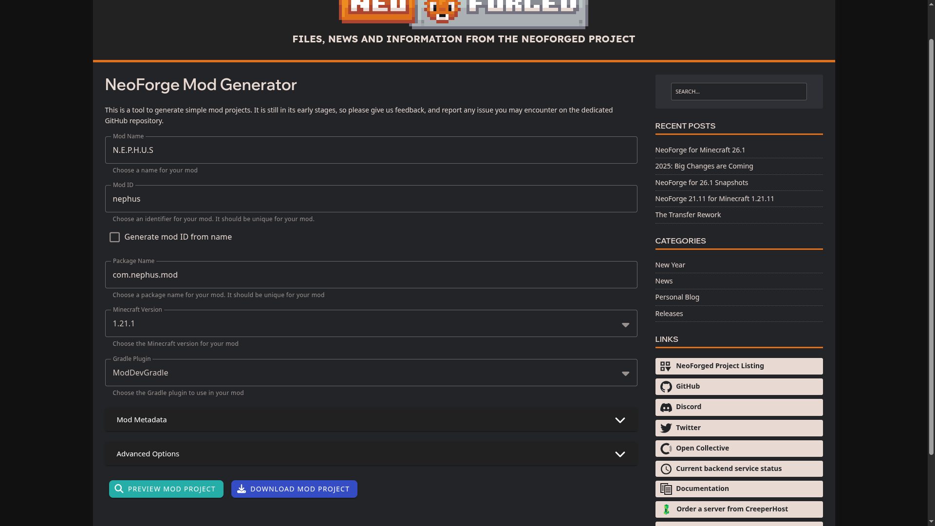 NeoforgeModGenerator